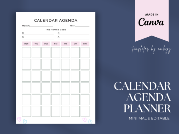 Download Monthly Calendar Agenda Template Undated - Agenda Collection