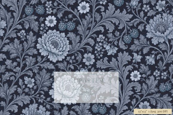Download Steel Biue Grey Damask Floral Pattern - Damask Collection