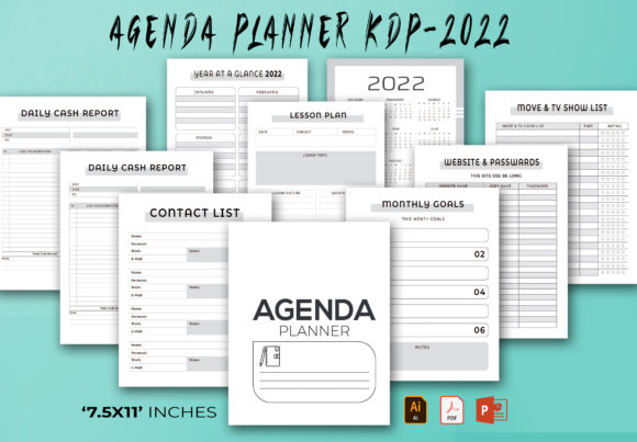 Download Agenda Planner Editable - KDP 2022-2023 - Agenda Collection