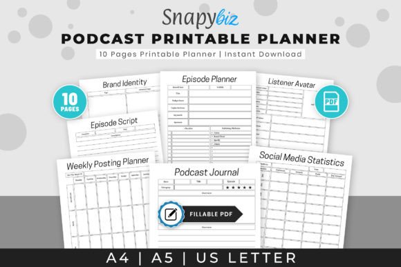 Download Podcast Printable Planner PDF - Printable planner Collection